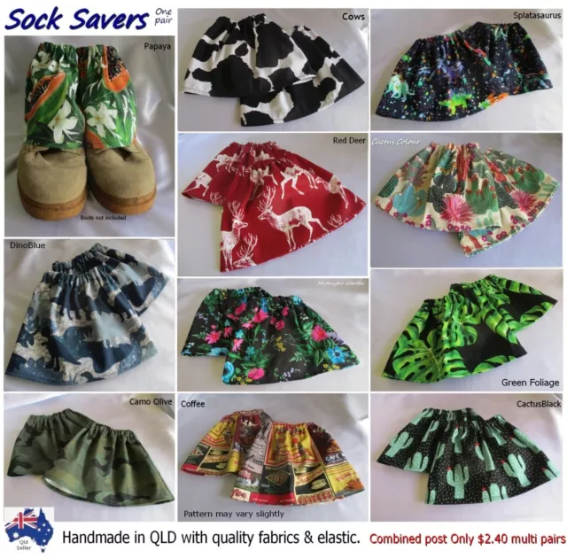 Sock Savers - Sock Protectors - Boot covers - STANDARD SIZE Drill & Duck cotton