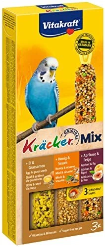 Vitakraft Kräcker - Friandise pour Perruches - Assortiment oeuf figue abricot...