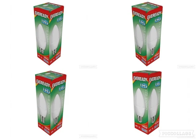 Eveready LED Candle Light Bulb Lamp  B22 E27 E14 B15 Daylight White 40w