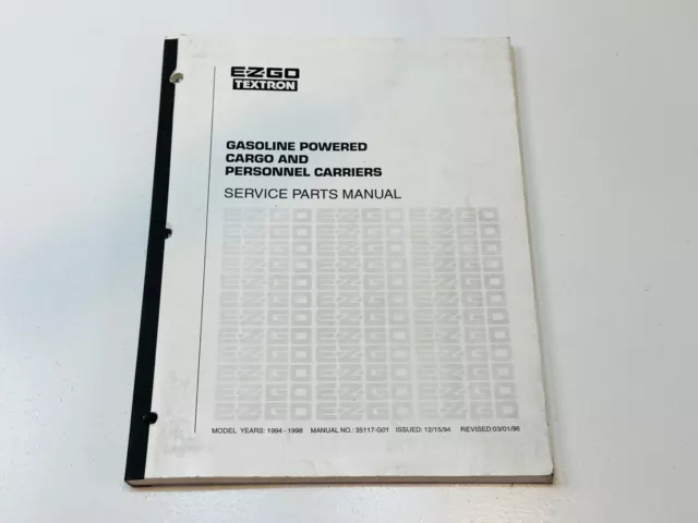 E-Z-Go Industrial Parts Manual Book Gasoline Personnel Carrier PC-952GX PC-954GX