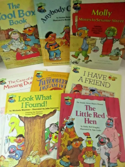 Lot of 8 Sesame Street Book Club Children's Books Hardcover Vintage 1980s PBS