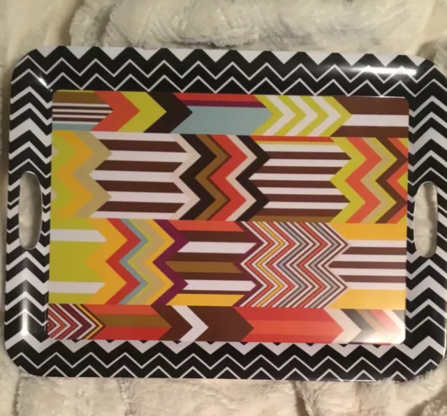 Missoni Target 19.5"x14.5" Chevron Patchwork Serving Tray Platter Handles NEW