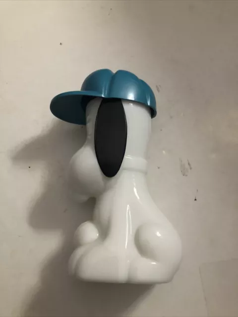 Snoopy AVON Vintage Excalibur After Shave Milk Glass Bottle Peanuts Hat Lid