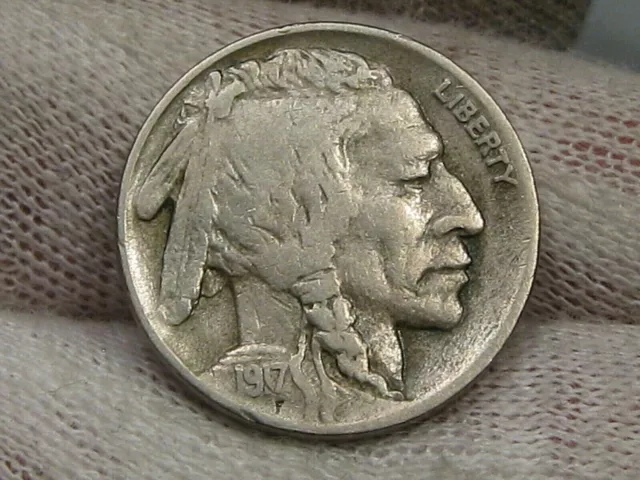 VF 1917-d Buffalo Nickel w/ ¾ Horn. #58