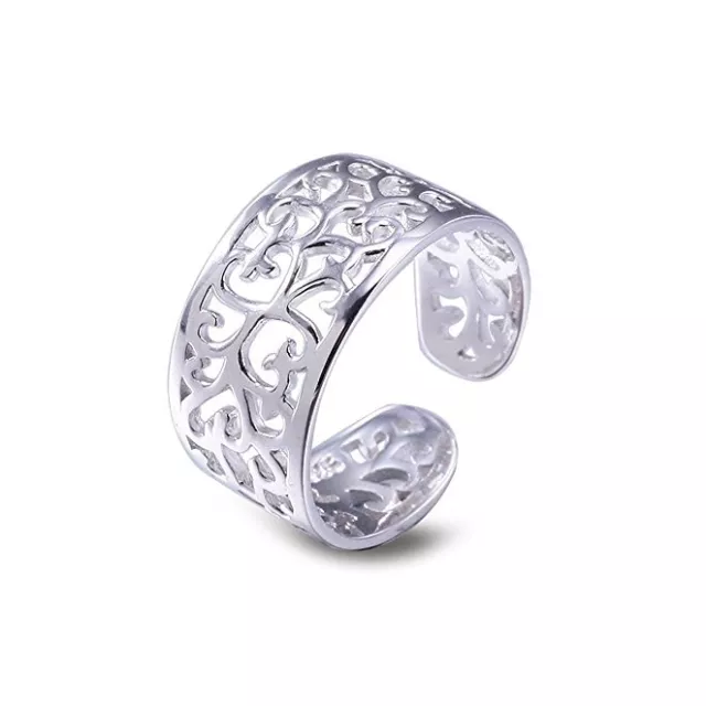 New 925 Solid Sterling Silver FILIGREE Adjustable  Toe ring