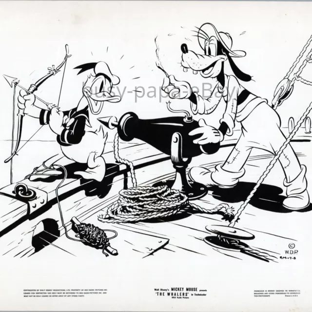1938 The Whalers Animated Donald Duck Goofy Walt Disney Cartoon Press Photo 3