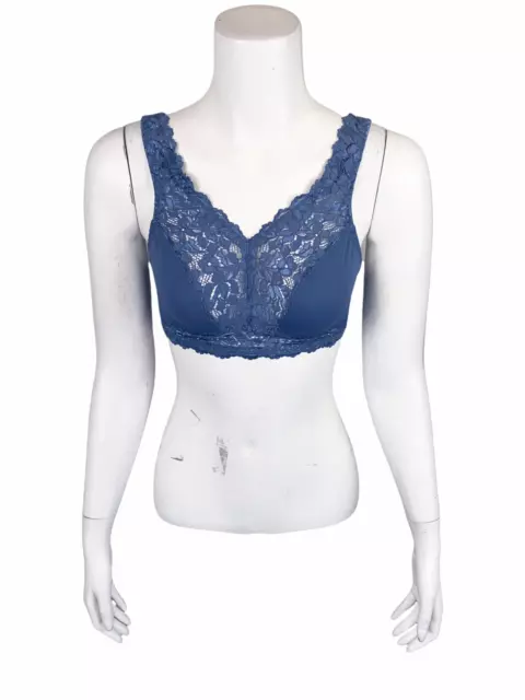 BREEZIES WOMENS SOFT Support Wirefree Bra with Contrast Lace Set