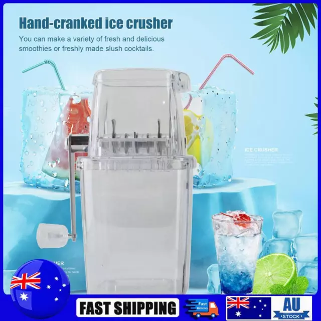 Hand-Cranked Ice Crusher Household Ice Breaker Ice Maker for Home Use (White)