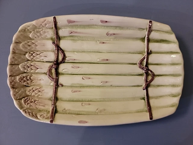 Vintage Majolica Italian Made For B. ALTMAN & CO  Ceramic Asparagus Serving Tray