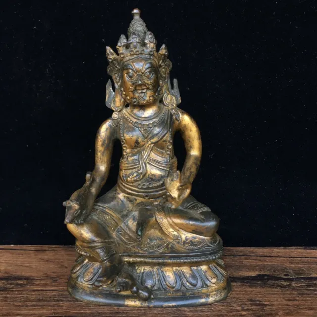 Chinese Exquisite Handmade Bronze gilt Tibetan Buddha statue