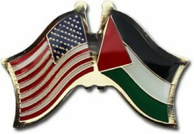 USA American Palestine Friendship Flag Bike Motorcycle Hat Cap lapel Pin