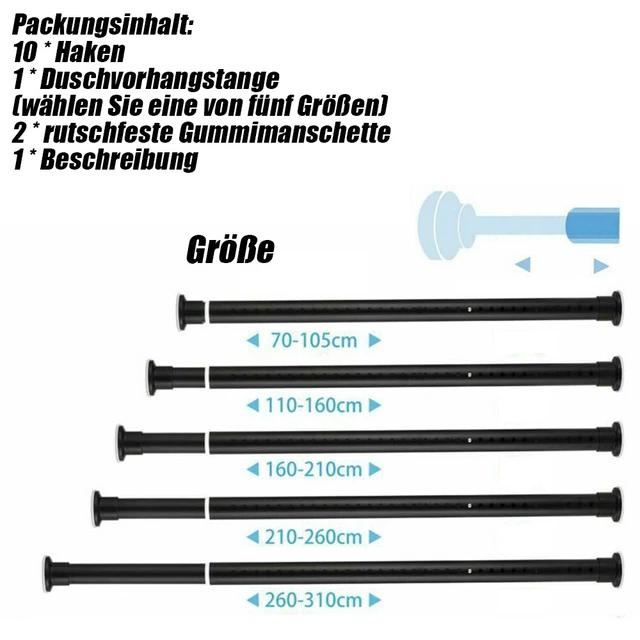 70-450 cm barra telescópica barra de cortina de ducha percha ajustable acero inoxidable percha