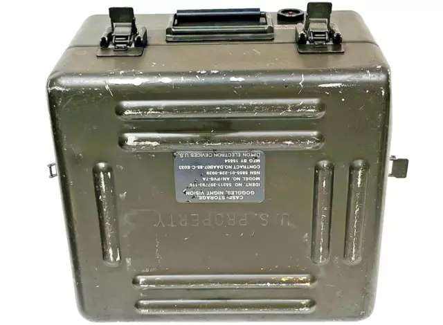 US Military Night Vision Goggles Case Box Storage Aluminum Old School ￼