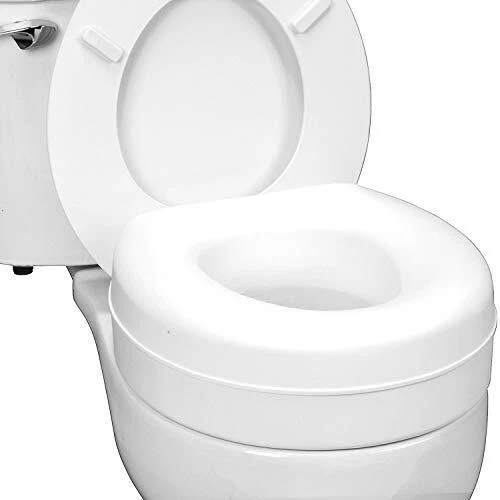 Elevador de asiento de inodoro elevado HealthSmart que se adapta a la mayoría de los tazones estándar para