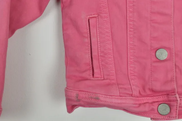 Giacca in denim rosa TOMMY HILFIGER taglia 104 ragazze abbottonata outdoor 3