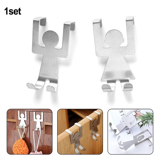 Crochets de porte uniques en acier inoxydable en forme humaine parfaits pour cui
