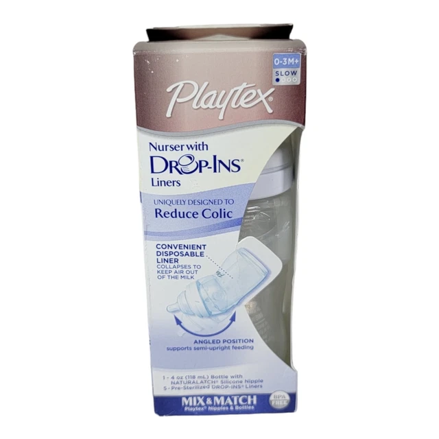 NEW Playtex Nurser with Drop-Ins Liners 0-3M+ Slow Mix & Match