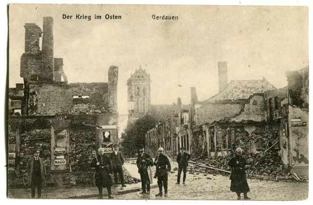 AK Gerdauen,Ostpreußen,Straße,Maggi-Reklame,bei Sepopol,Prawdinsk um 1915