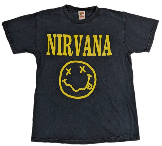 T-shirt Nirvana Smiley Face Kurt Cobain - Vintage Néon, Qualité Premium, Idéal Concert Et Quotidien