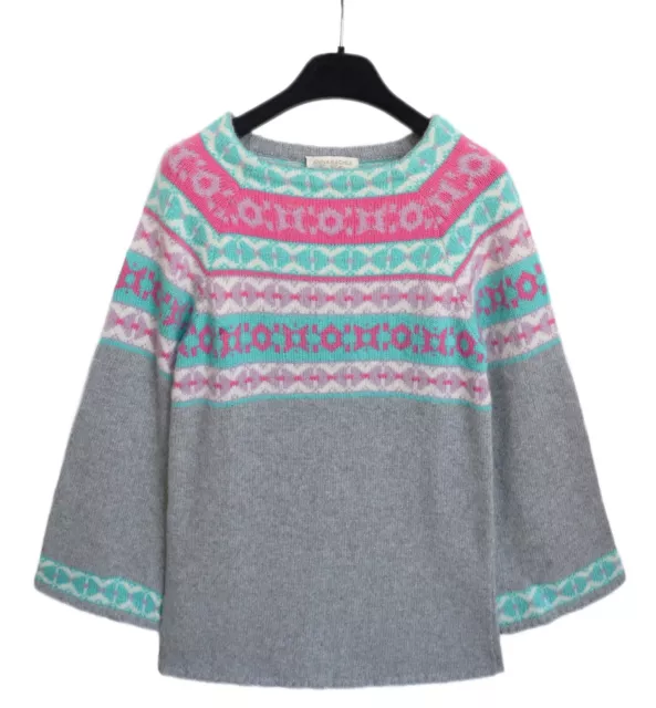 ANNA RACHELE Maglione DONNA S Grigio Cashmere Vintage Jacquard Sweater Pullover
