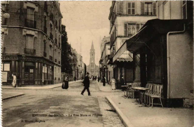 CPA ENGHIEN-les-BAINS - Mora Street and the Church (519350)