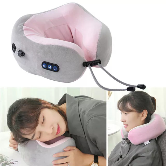 Massage Pillow USB Rechargeable Sleeping Memory Foam Travel Home Office U Shaped