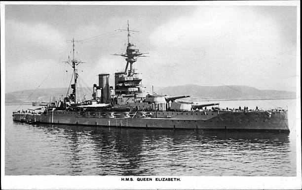 Hms England BRITISH ROYAL NAVY Battleship HMS Queen Elizabeth SHIPPING NAVAL OLD ...