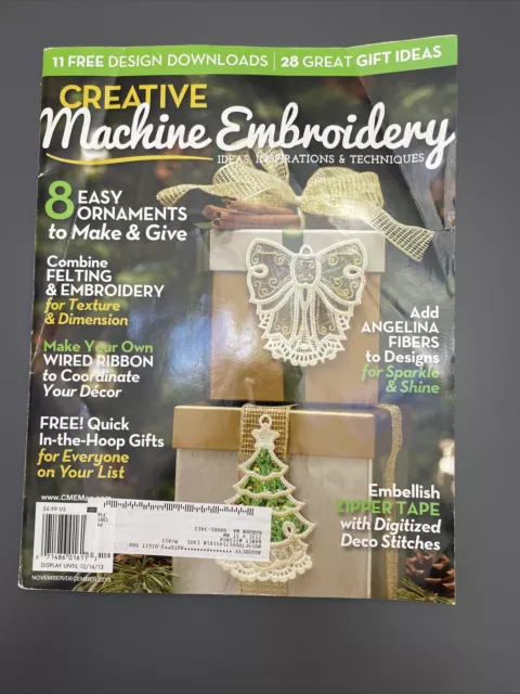 CREATIVE MACHINE EMBROIDERY Magazine November/Dec 2013 Craft Ideas Ornaments