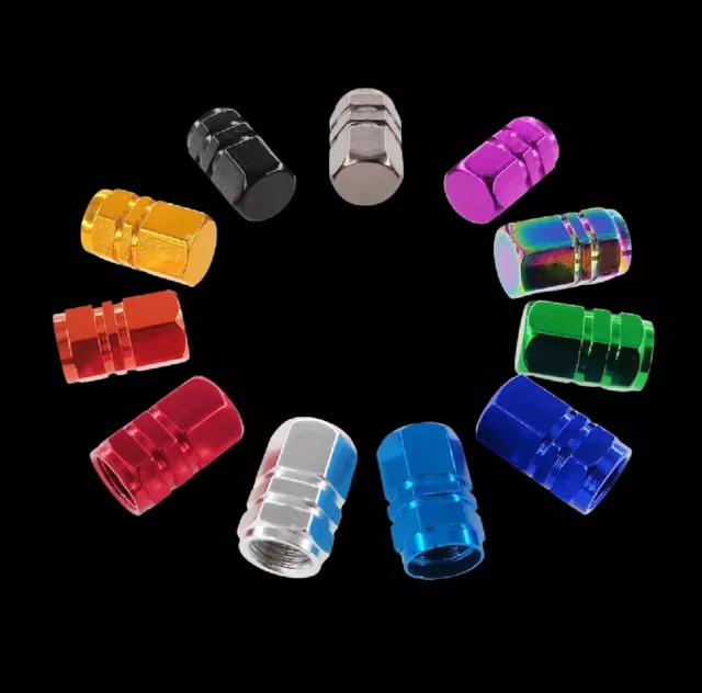 4x Tyre Valve Dust Caps Schrader Car Bike Motorcycle Alloy  UK Seller 2