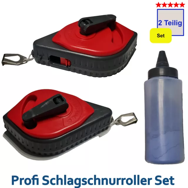 Schlagschnur Set Markierschnur Pulver 115 g Kreidepulver Schlagschnurroller 30 m