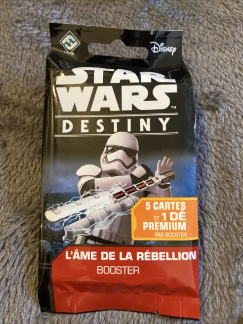 1 Sachet 5 Cartes STAR WARS Et 1 Dé Destiny Booster L’âme De La Rebellion Neuf