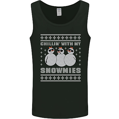 Chillin With My Snowmies Funny Christmas Mens Vest Tank Top