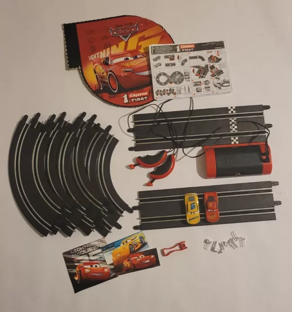 CARRERA FIRST DISNEY PIXAR CARS SLOT CAR RACE Track W/ 2 CARS SET Dinoco McQueen