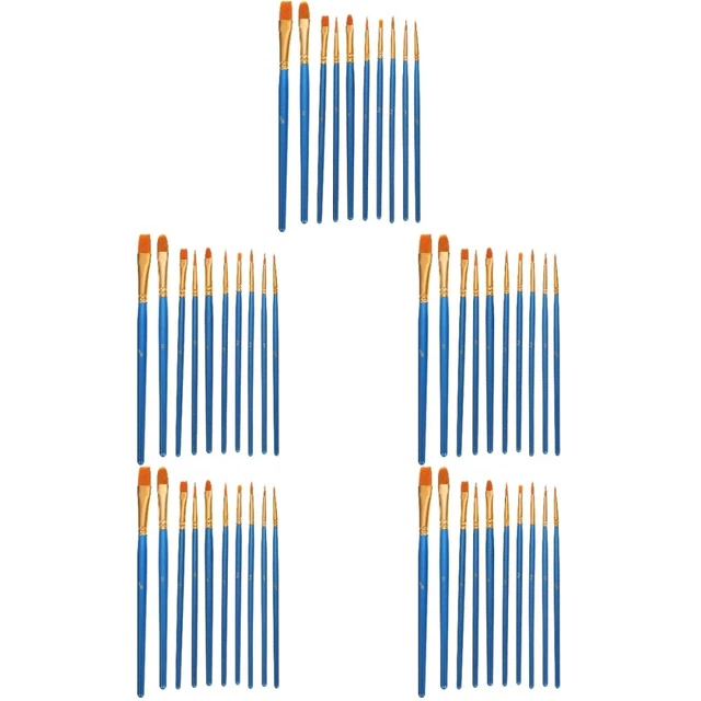 50 PIEZAS Art Student Paint Pinceles Acuarela Set Pinceles Profesionales (azul)