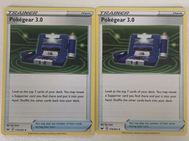 2x Pokegear 3.0 - 174/202 - SWSH Base Set - NM/M - Pokemon Card