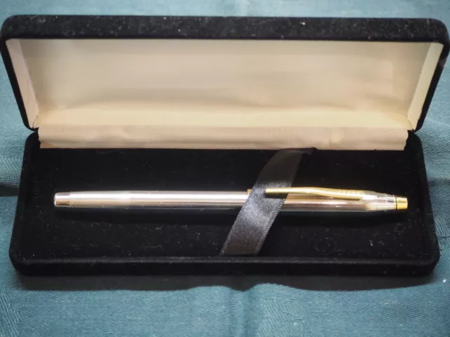 Vintage Cross fountain pen - Century  chrome and gilt fountain pen