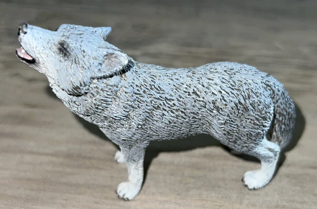 SCHLEICH ANIMAL FIGURE  HOWLING WOLF (2009) RETIRED Arctic play
