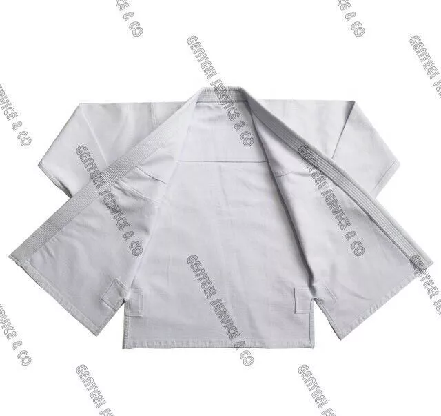 Weißer einfarbiger brasilianischer Jiu-Jitsu-Gi, BJJ-Kimono, BJJ-Gi /...