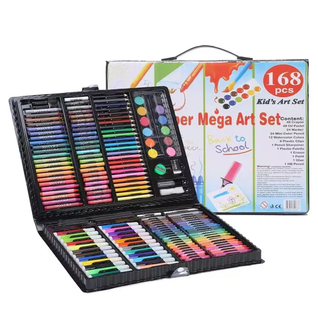 Childrens Kids Drawing Art Set Colour Painting Crayons Oil Pastel Felt Tip Pens