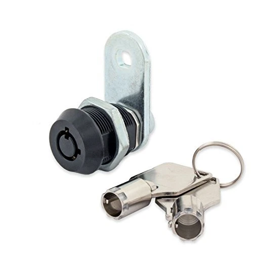 FJM Security 2400AS-BLK-KD Tubular Cam Lock with 5/8" Cylinder and Black Fini...