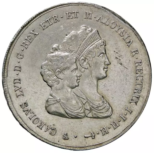 r37_3) ETRURIA FIRENZE Carlo Ludovico di Borbone (1803-1807)  10 Lire DENA 1807