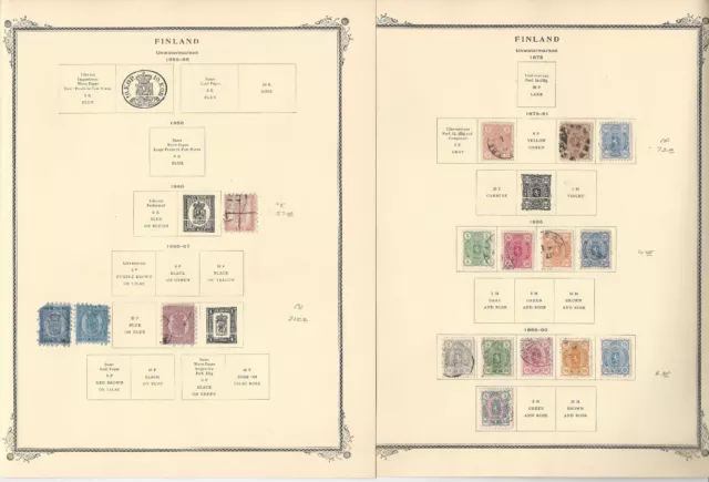 Finland Collection 1856 to 1962 on 30 Scott Specialty Pages, SCV $1183