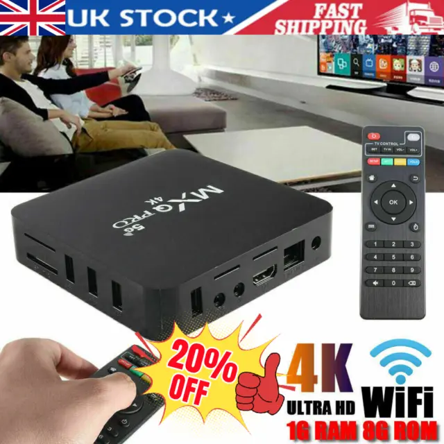 MXQ Pro Media Player Smart TV Box Quad Core 4K HD 2.4GHz WiFi 1080P 3D Media UK