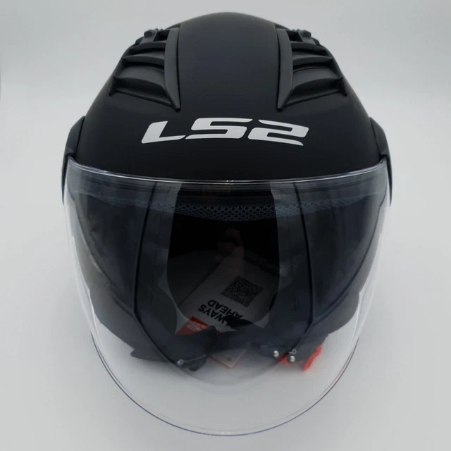 Casco Moto LS2 Of562 Airflow - Nero Opaco, Taglia L, Schermo Trasparente, Interno Lavabile