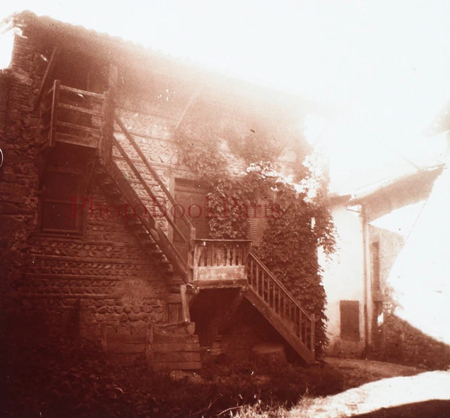 Pérouges Beau Village de France c1930 Photo Plaque verre Stereo Vintage V33L5n9