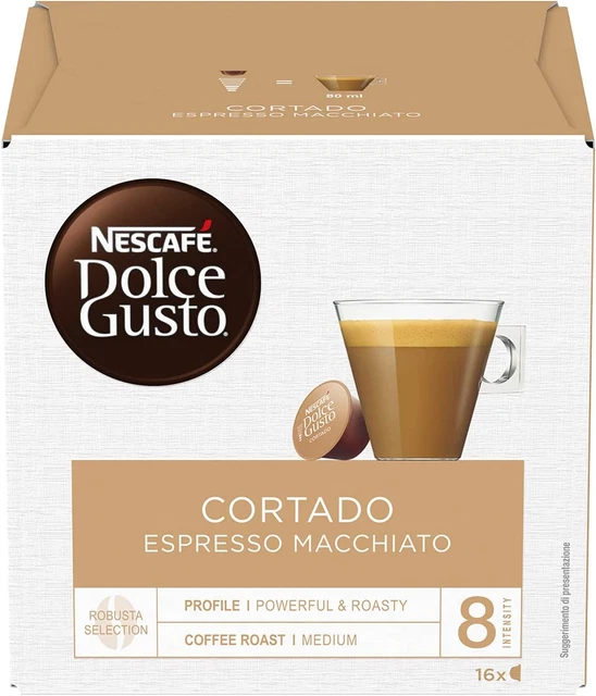 Cortado Espresso Macchiato Caffè, 6 Confezioni Da 16 Capsule (96 Capsule)