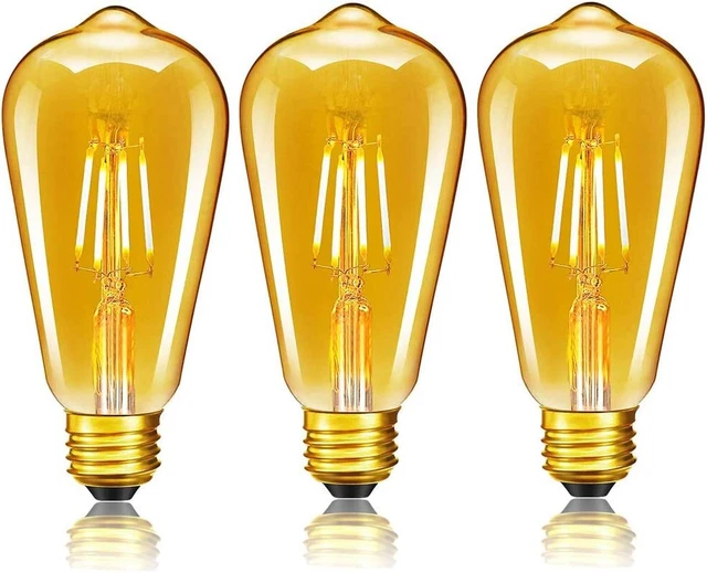 LED Edison Dimmable Filament Vintage Bulb 4W, 40W Equivalent B22 Bayonet Cap
