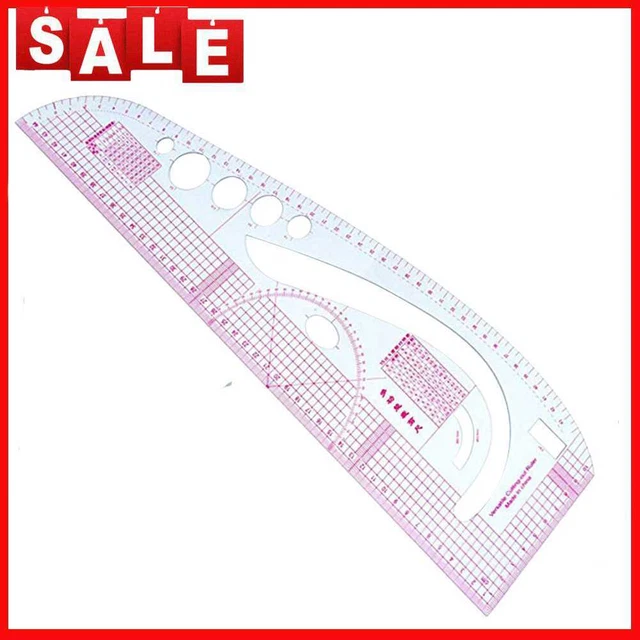 1 pieza 45x13 cm regla curva de plástico sastre de dibujo varilla de medición herramienta de costura