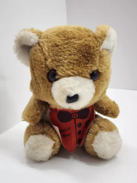 Vintage Banker Bear Plush Furry Piggy Bank Toy Brown