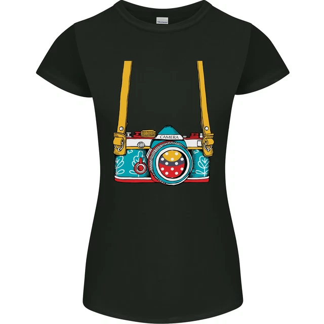 Photography Camera Around Neck Womens Petite Cut T-Shirt